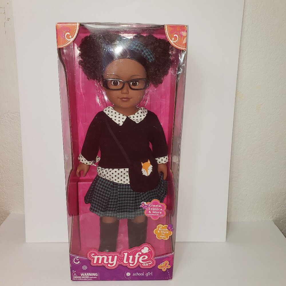 MY LIFE AS School Girl Doll 2015  African American 18" Poseable 18701 New